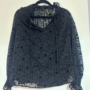 LOFT Black Star Print Blouse
